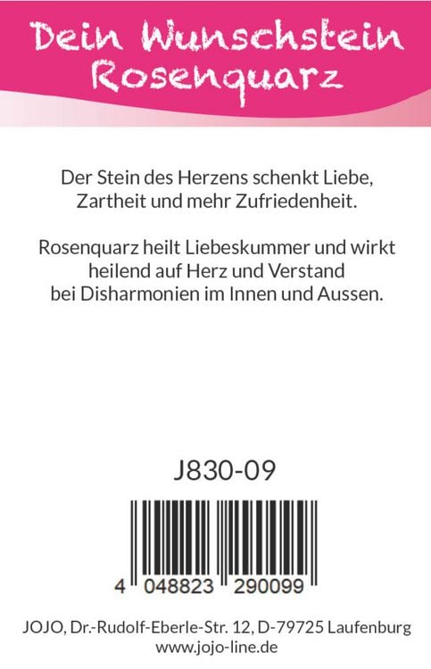 Produktbild: Dein Wunschstein, Rosenquarz - Liebe