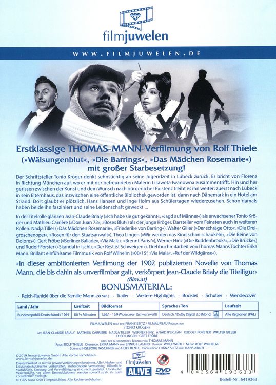 Produktbild: Thomas Mann: Tonio Kr&ouml;ger (Filmjuwelen)