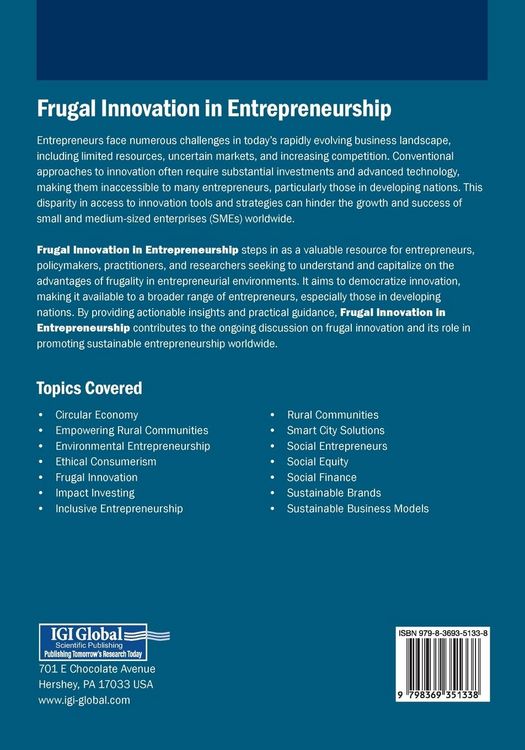 Produktbild: Frugal Innovation in Entrepreneurship