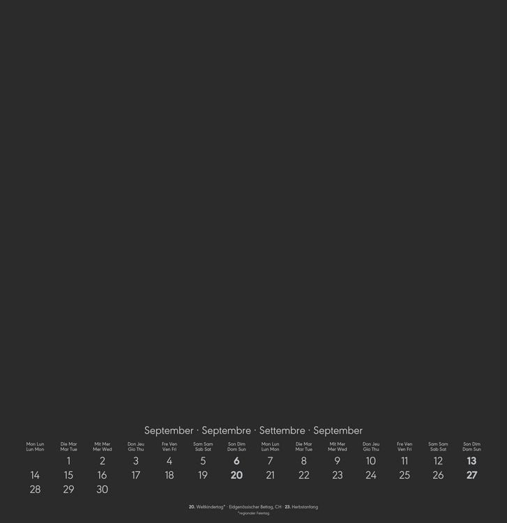Produktbild: Kreativ-Kalender schwarz 2026 - 32 x 33 - Foto, Malen, Basteln - datiert - Kreativkalender - Foto-Kalender - Alpha Edition