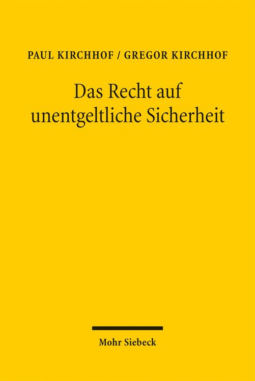 Produktbild: Das Recht auf unentgeltliche Sicherheit