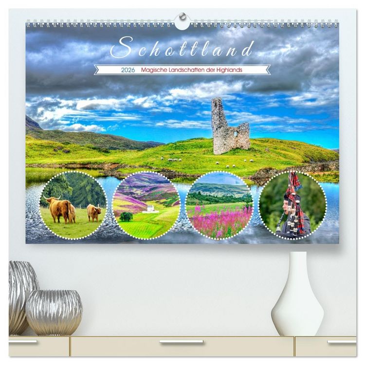 Produktbild: Schottland - Magische Landschaften der Highlands (hochwertiger Premium Wandkalender 2026 DIN A2 quer), Kunstdruck in Hochglanz