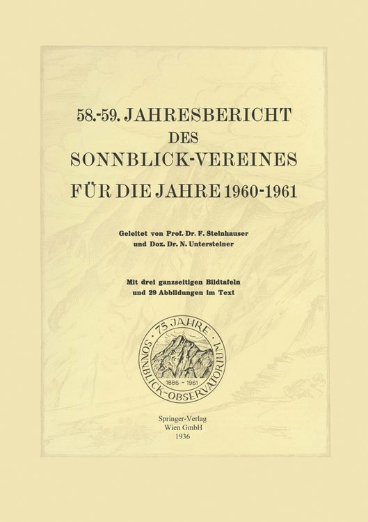 Produktbild: 58.&ndash;59. Jahresbericht des Sonnblick-Vereines f&uuml;r die Jahre 1960&ndash;1961