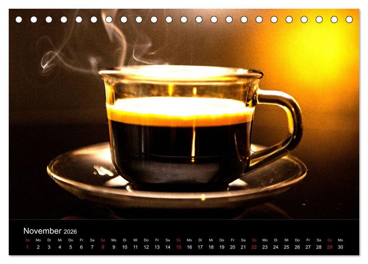 Produktbild: I Love Coffee - Dein Kaffeekalender f&uuml;r Geniesser des schwarzen Goldes (Tischkalender 2026 DIN A5 quer), CALVENDO Monatskalender