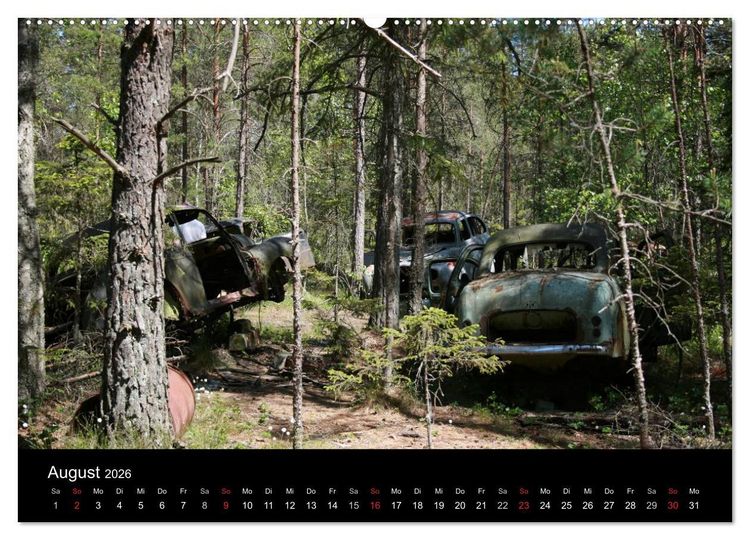 Produktbild: Schrottautos im Kyrk&ouml; Mosse (Wandkalender 2026 DIN A2 quer), CALVENDO Monatskalender