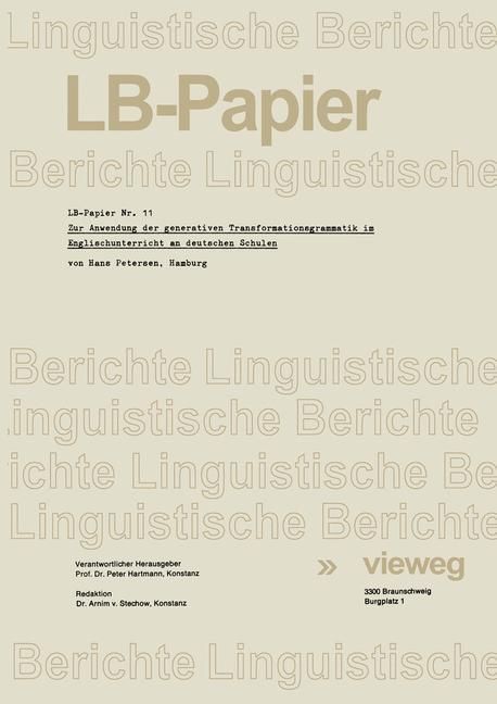 Produktbild: Zur Anwendung der generativen Transformationsgrammatik im Englischunterricht an deutschen Schulen