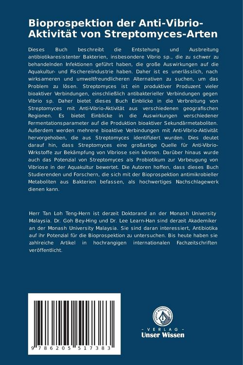 Produktbild: Bioprospektion der Anti-Vibrio-Aktivit&auml;t von Streptomyces-Arten