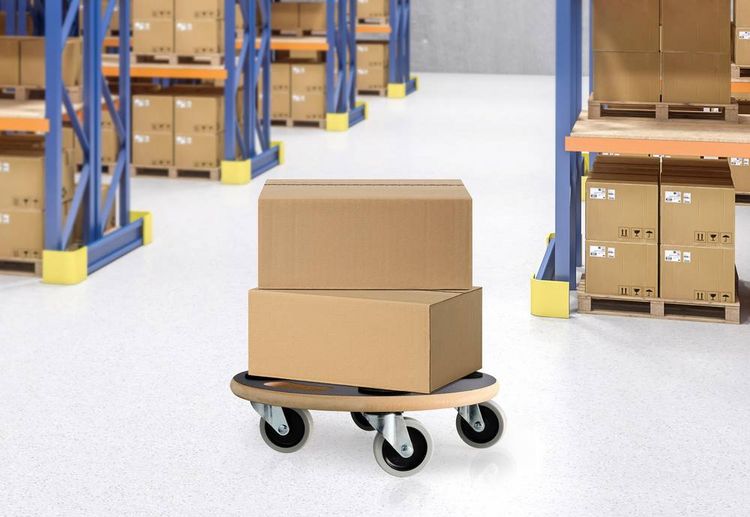 Produktbild: TOOLCRAFT TO-8997048 Transportroller MDF Traglast (max.): 200 kg 380 mm x 380 mm x 105 mm Anzahl Lenkrollen 4