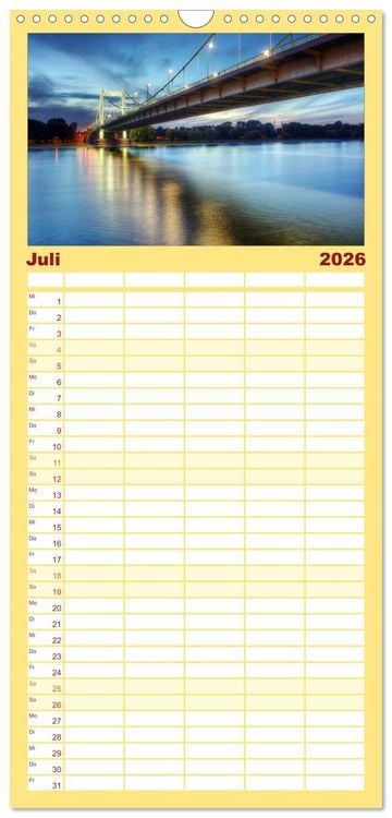 Produktbild: Familienplaner 2026 - K&ouml;ln dunkel bunt - Die Stadt in anderem Licht! mit 5 Spalten (Wandkalender, 21 x 45 cm) CALVENDO