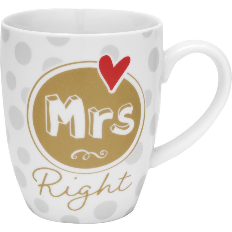Produktbild: GRUSS & CO Tassen-Set Motiv Mr Right - Mrs Right"