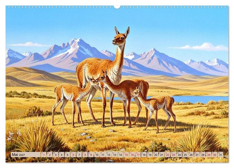 Produktbild: S&uuml;damerikas Tiere wie aus alten B&uuml;chern (hochwertiger Premium Wandkalender 2027 DIN A2 quer), Kunstdruck in Hochglanz