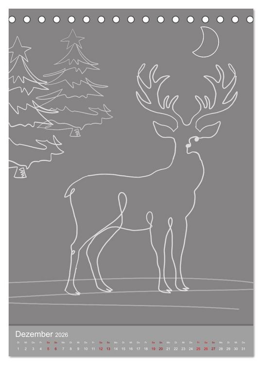 Produktbild: Line-Art Variationen (Tischkalender 2026 DIN A5 hoch), CALVENDO Monatskalender