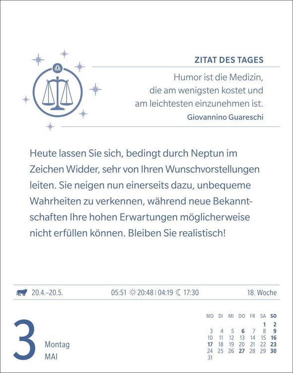 Produktbild: Waage Sternzeichenkalender 2027 - Tagesabrei&szlig;kalender - Ihr Horoskop f&uuml;r jeden Tag