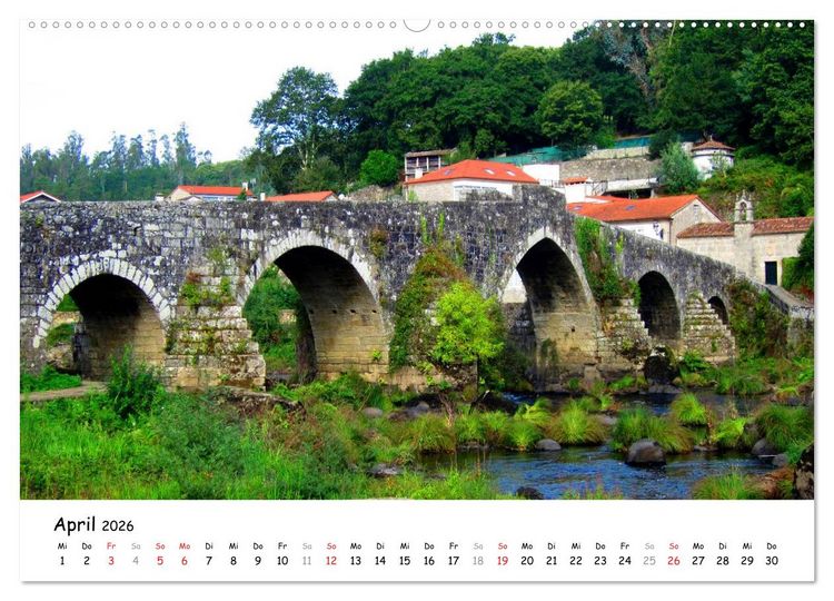 Produktbild: Jakobsweg - Camino Finisterre (hochwertiger Premium Wandkalender 2026 DIN A2 quer), Kunstdruck in Hochglanz