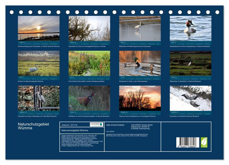Produktbild: Naturschutzgebiet W&uuml;mme (Tischkalender 2026 DIN A5 quer), CALVENDO Monatskalender