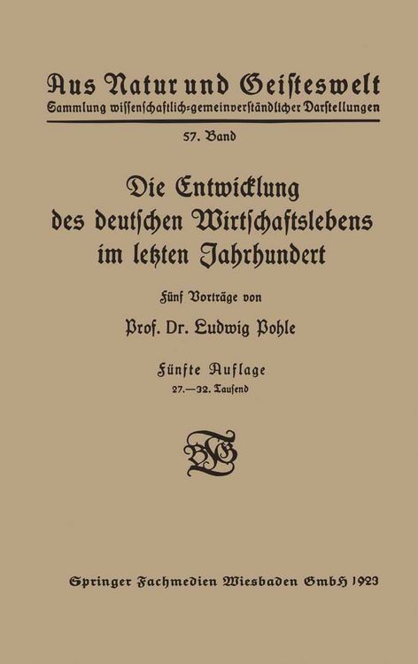 Produktbild: Die Entwicklung des deutschen Wirtschaftslebens im letzten Jahrhundert
