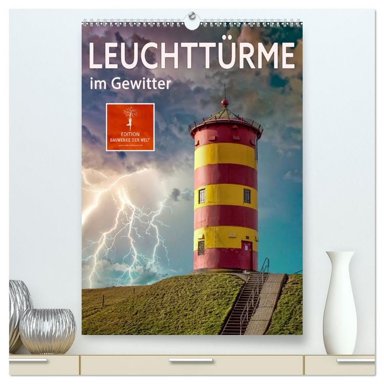 Produktbild: Leuchtt&uuml;rme im Gewitter (hochwertiger Premium Wandkalender 2026 DIN A2 hoch), Kunstdruck in Hochglanz
