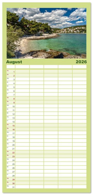 Produktbild: Familienplaner 2026 - Kroatien - Welterbe Trogir mit 5 Spalten (Wandkalender, 21 x 45 cm) CALVENDO