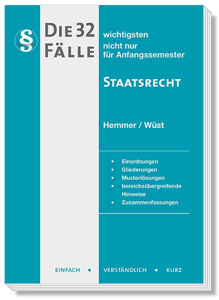Produktbild: Die 32 wichtigsten F&auml;lle Staatsrecht