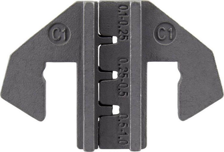 Produktbild: TOOLCRAFT PLE-0C1 Crimp-Eins&auml;tze Flachstecker Quetschbereich: 0.1 bis 1 mm&sup2; Passend f&uuml;r Marke (Zangen): TOOLCRAFT PZ-500