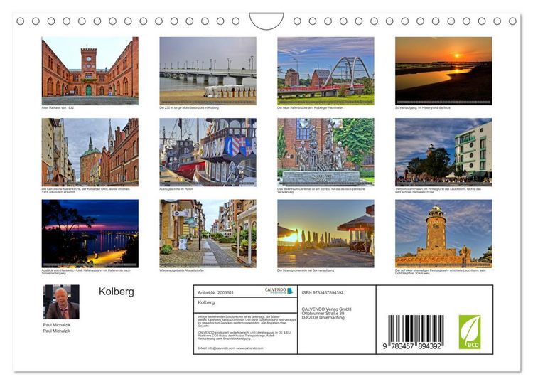 Produktbild: Kolberg (Wandkalender 2026 DIN A4 quer), CALVENDO Monatskalender