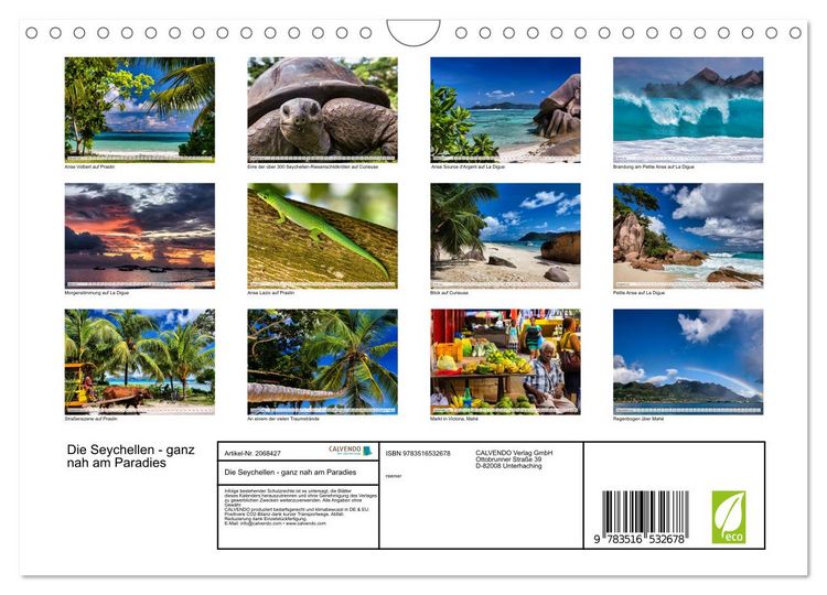 Produktbild: Die Seychellen - ganz nah am Paradies (Wandkalender 2026 DIN A4 quer), CALVENDO Monatskalender