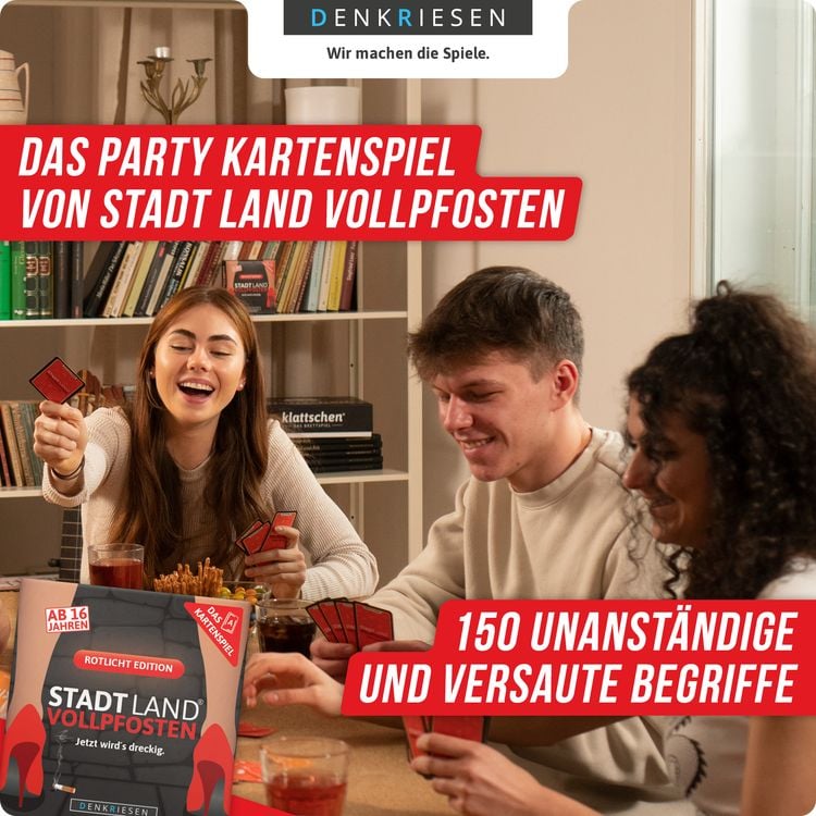 DENKRIESEN - STADT LAND VOLLPFOSTEN® - Das Kartenspiel - ROTLICHT EDITION "Jetzt wird's dreckig."