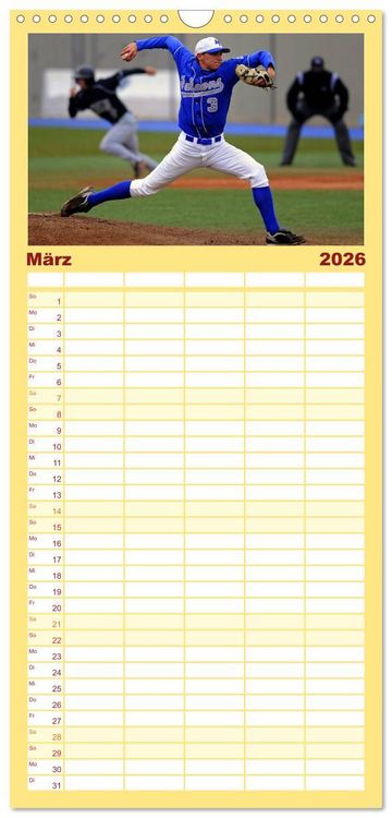 Produktbild: Familienplaner 2026 - Kultsport Baseball mit 5 Spalten (Wandkalender, 21 x 45 cm) CALVENDO