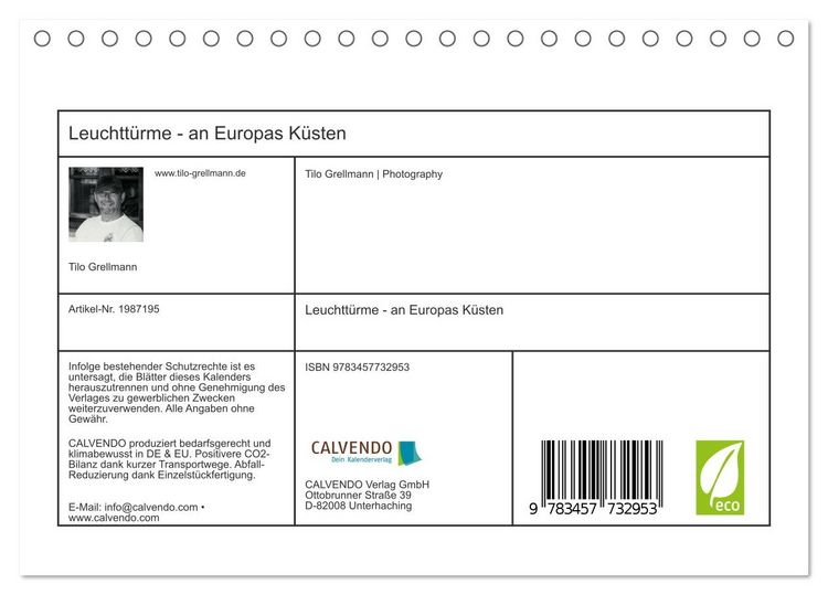 Produktbild: Leuchtt&uuml;rme - an Europas K&uuml;sten (Tischkalender 2026 DIN A5 quer), CALVENDO Monatskalender