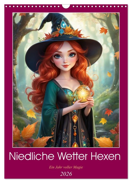 Produktbild: Niedliche Wetter Hexen (Wandkalender 2026 DIN A3 hoch), CALVENDO Monatskalender