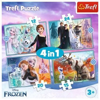 Produktbild: 4 in 1 Puzzle 12,15, 20, 24 Teile Frozen