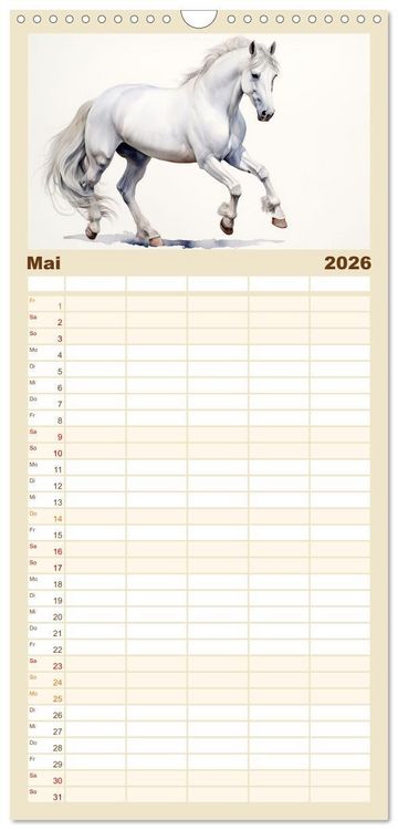 Produktbild: Familienplaner 2026 - Kraftpakete in Aquarell mit 5 Spalten (Wandkalender, 21 x 45 cm) CALVENDO