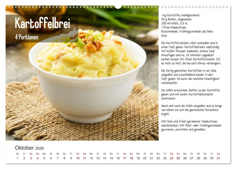 Produktbild: Fleischlos gl&uuml;cklich - 12 Foodfotos mit leckeren Rezepten (hochwertiger Premium Wandkalender 2026 DIN A2 quer), Kunstdruck in Hochglanz