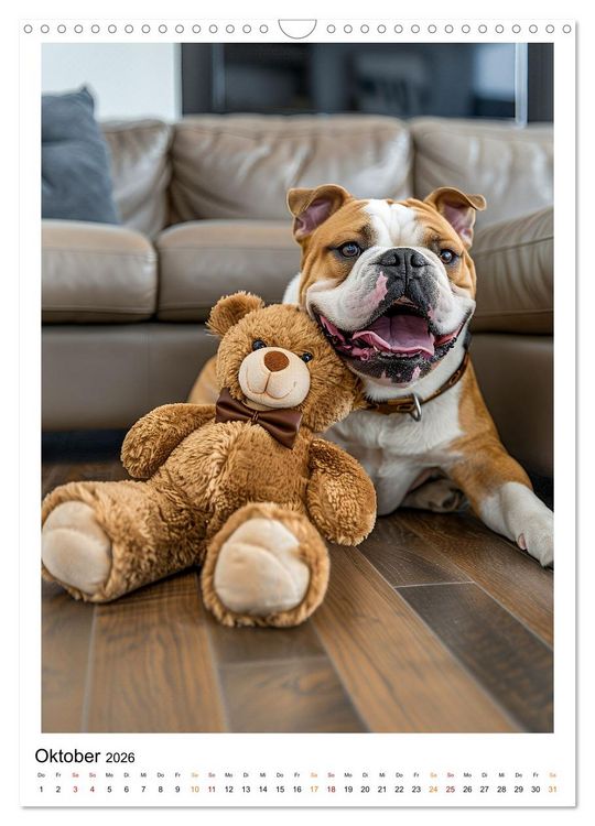 Produktbild: Englische Bulldogge - sanfter Kumpel (Wandkalender 2026 DIN A3 hoch), CALVENDO Monatskalender
