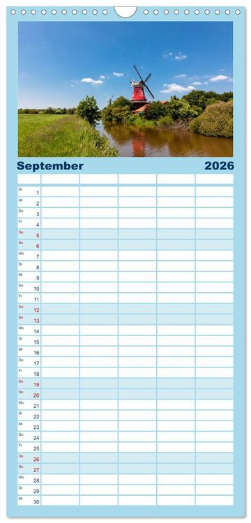 Produktbild: Familienplaner 2026 - Fischerdorf Greetsiel. Bezauberndes Warfendorf der Krummh&ouml;rn mit 5 Spalten (Wandkalender, 21 x 45 cm) CALVENDO