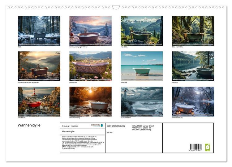 Produktbild: Wannenidylle (Wandkalender 2026 DIN A2 quer), CALVENDO Monatskalender