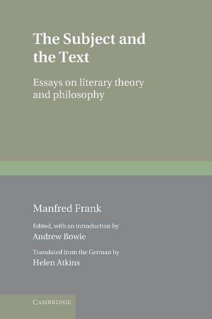 Produktbild: The Subject and the Text