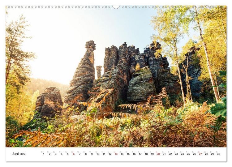 Produktbild: S&auml;chsische Schweiz - Wandern im Elbsandsteingebirge (Wandkalender 2027 DIN A2 quer), CALVENDO Monatskalender