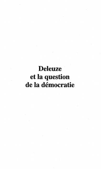 Produktbild: Deleuze et la question de la democratie