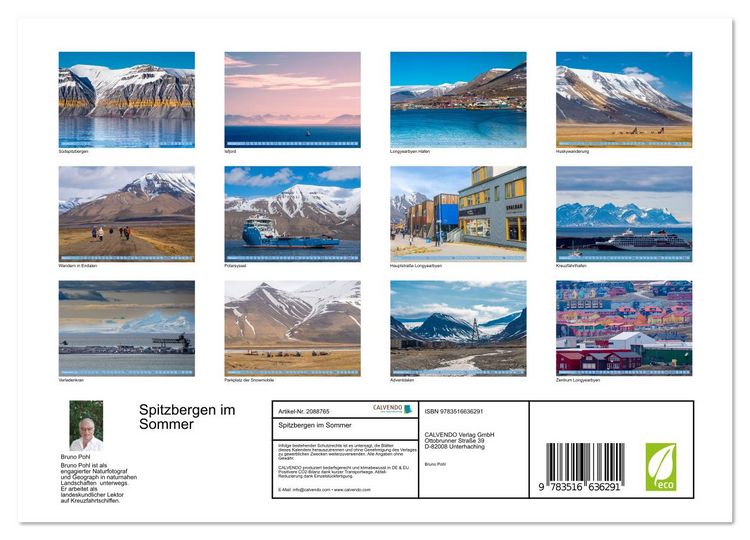Produktbild: Spitzbergen im Sommer (Wandkalender 2026 DIN A4 quer), CALVENDO Monatskalender