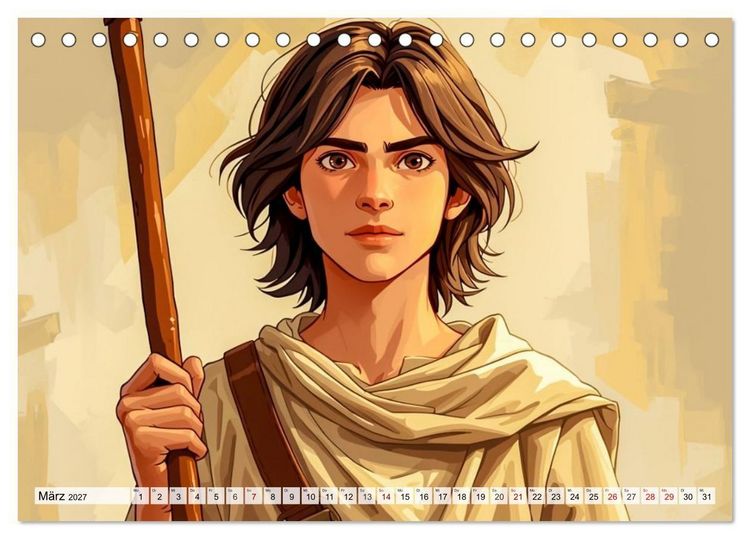 Produktbild: David gegen Goliath &ndash; Mut besiegt St&auml;rke (Tischkalender 2027 DIN A5 quer), CALVENDO Monatskalender