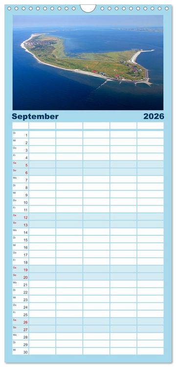 Produktbild: Familienplaner 2026 - Norddeutschland aus der Luft mit 5 Spalten (Wandkalender, 21 x 45 cm) CALVENDO