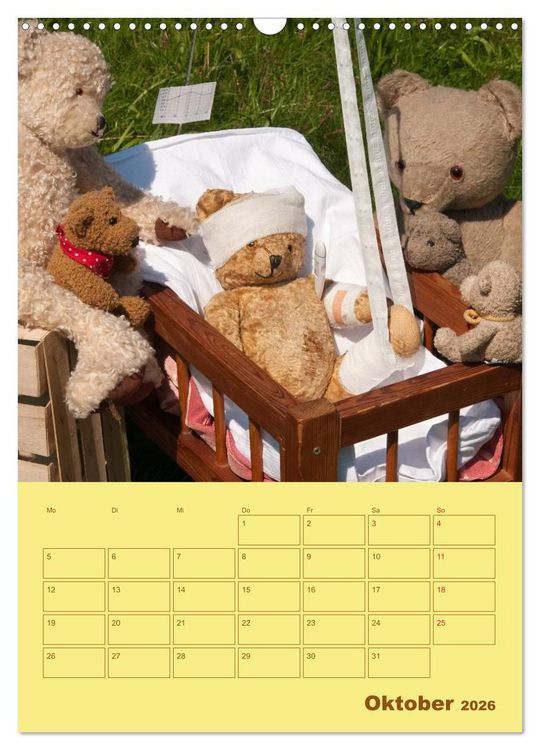 Produktbild: B&auml;renstarker Planer f&uuml;r das Jahr &ndash; Teddys (Wandkalender 2026 DIN A3 hoch), CALVENDO Monatskalender