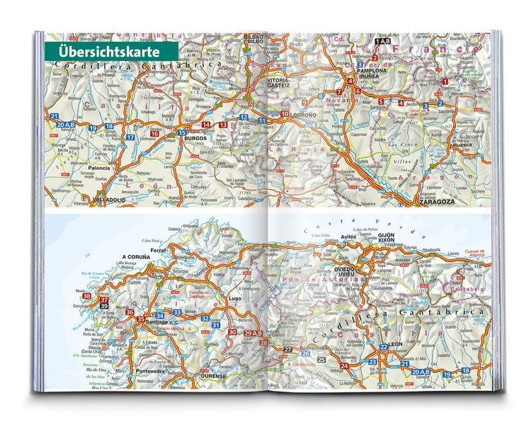 Produktbild: KOMPASS Wanderf&uuml;hrer Jakobsweg Spanien, Camino Franc&eacute;s. Von den Pyren&auml;en nach Santiago de Compostela und Fisterra, 46 Etappen mit Extra-Tourenkarte