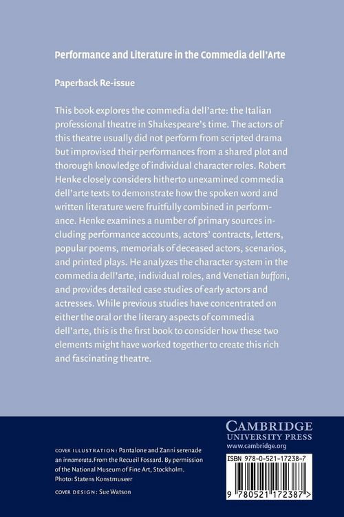 Produktbild: Performance and Literature in the Commedia Dell'arte