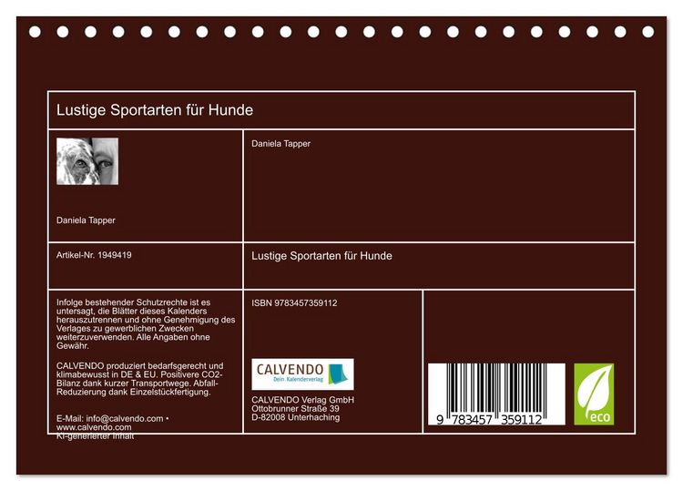 Produktbild: Lustige Sportarten f&uuml;r Hunde (Tischkalender 2026 DIN A5 quer), CALVENDO Monatskalender
