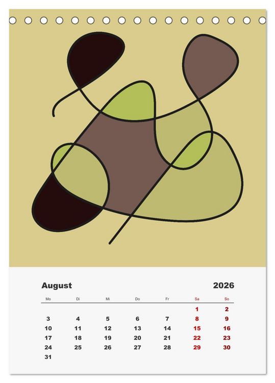 Produktbild: FormArt - Linien und Farben (Tischkalender 2026 DIN A5 hoch), CALVENDO Monatskalender