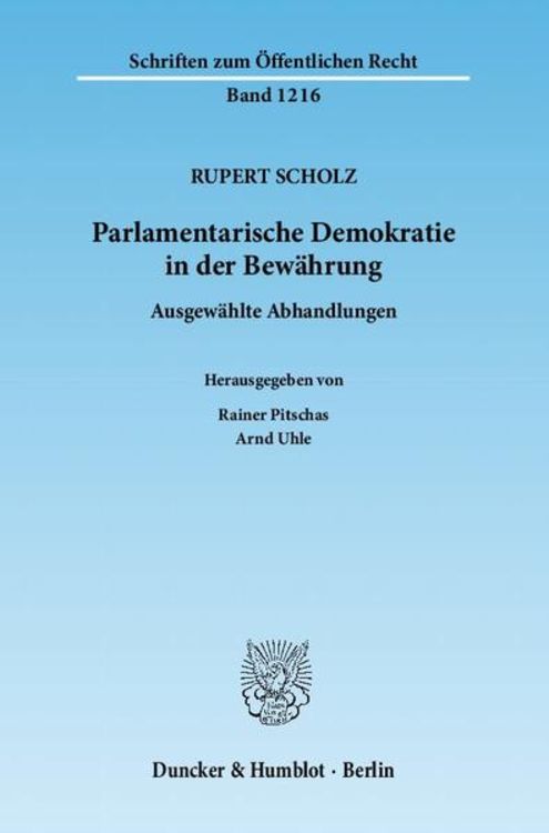 Produktbild: Parlamentarische Demokratie in der Bew&auml;hrung.