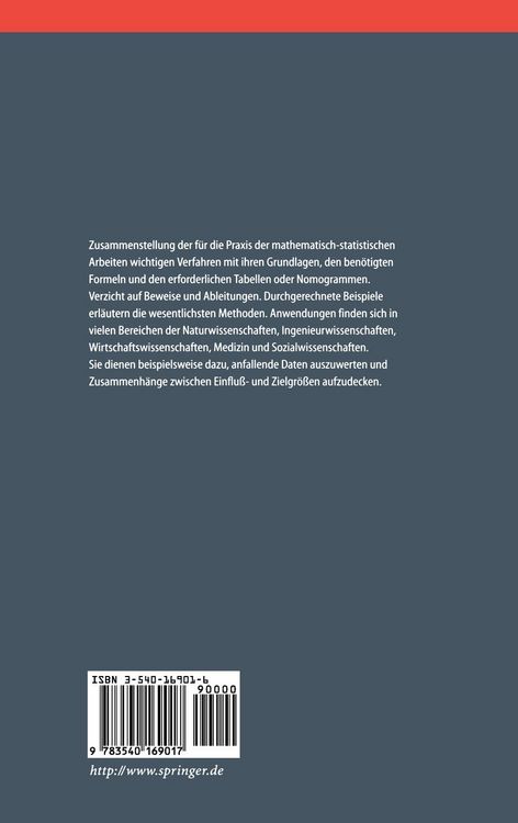 Produktbild: Formeln und Tabellen der angewandten mathematischen Statistik