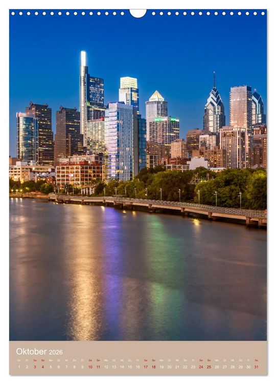 Produktbild: PHILADELPHIA Besondere Augenblicke erleben (Wandkalender 2026 DIN A3 hoch), CALVENDO Monatskalender